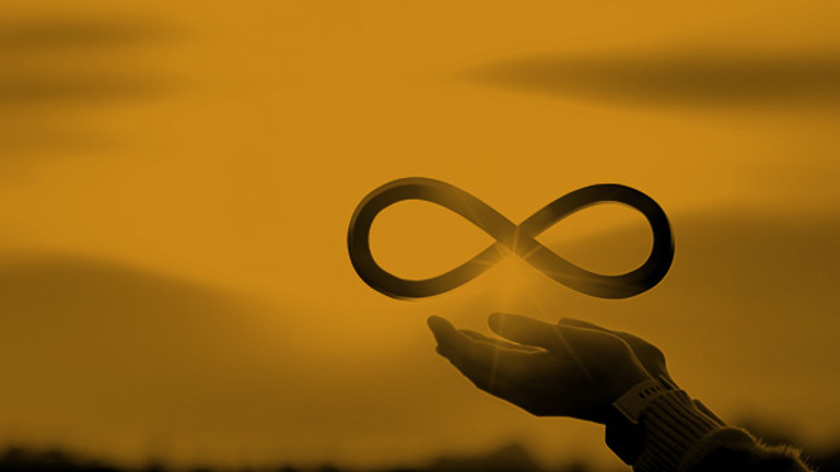 Infinity sign hovering in the air