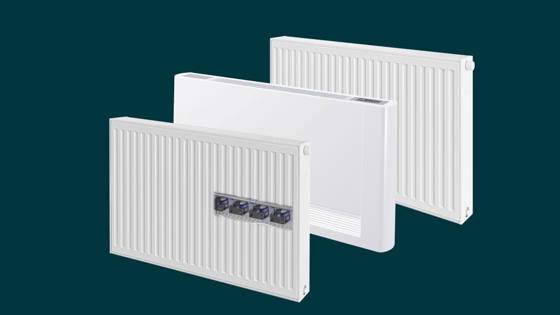 Comparison of standard panel radiators and hybrid radiators with integrated fan boost.