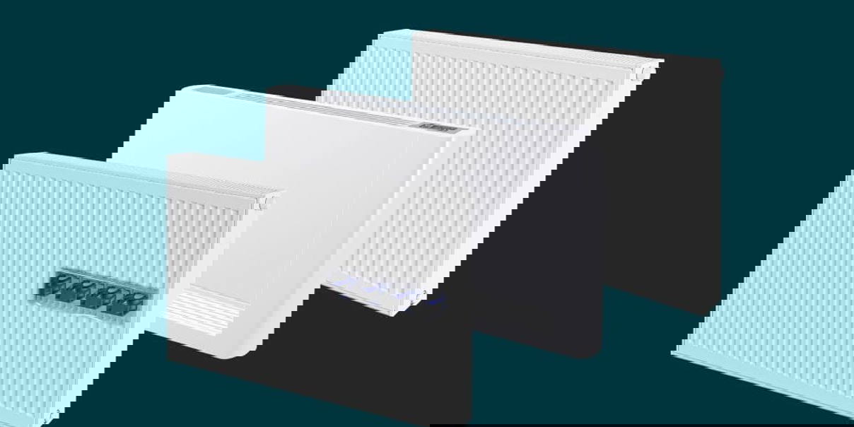 Comparison of standard panel radiators and hybrid radiators with integrated fan boost.