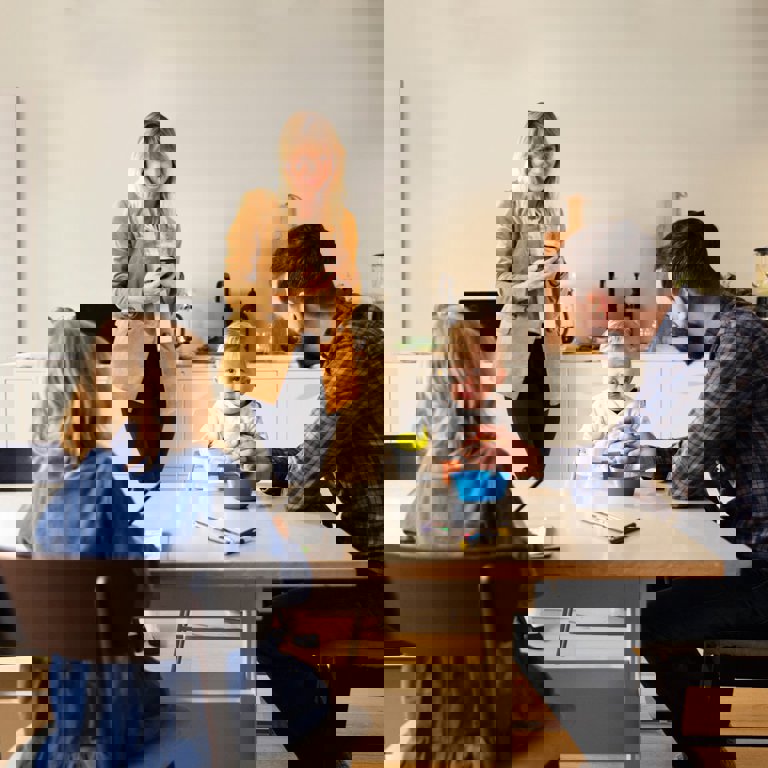 Family enjoying their new indoor climate